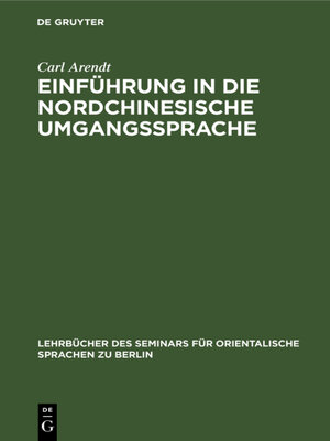 cover image of Einführung in die nordchinesische Umgangssprache
